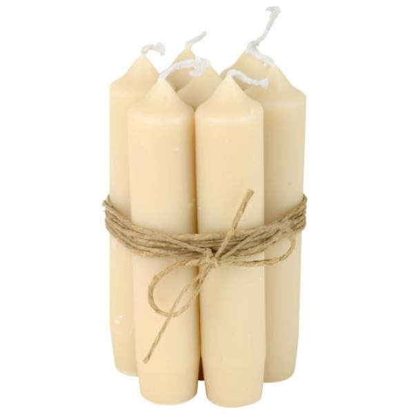 Set a 5 korte dinerkaarsjes creme